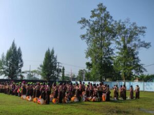 Peserta Apel dari SMP N 1 Karangdowo sekaligus membawakan Drum Band